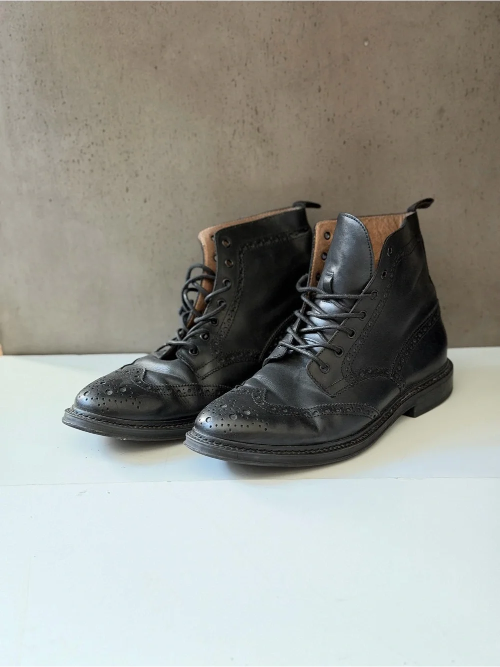 Dune London Black Leather Chukka Brogue Boots